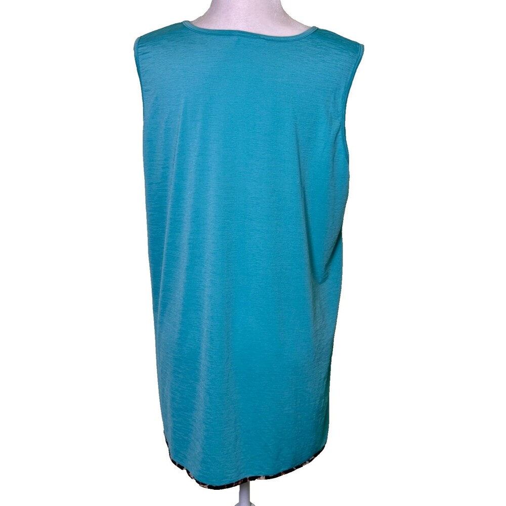 Women's Boho Chic Teal Swing Tiered Tunic Tank Casual Summer Layer‎ Size XL - Picture 3 of 6